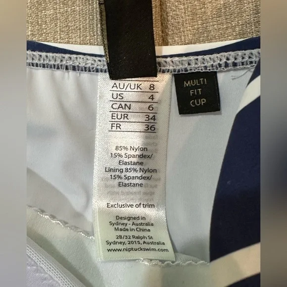 Nip Tuck Swim Torino Stripe Amanda One Piece Swimsuit, Size 4, NWT - Picture 5 of 8